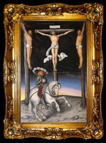 framed  Lucas Cranach the Elder Korsfastelsescen with the conv hovitsmannen, ta009-2